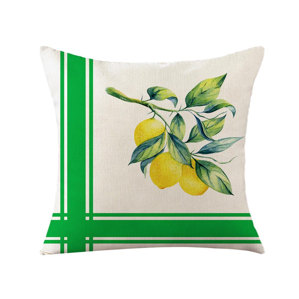 Lemon Print Pillow Cover Nordic Polyester Cartoon Print Home Cushion Cover Living Room Cushion Cover