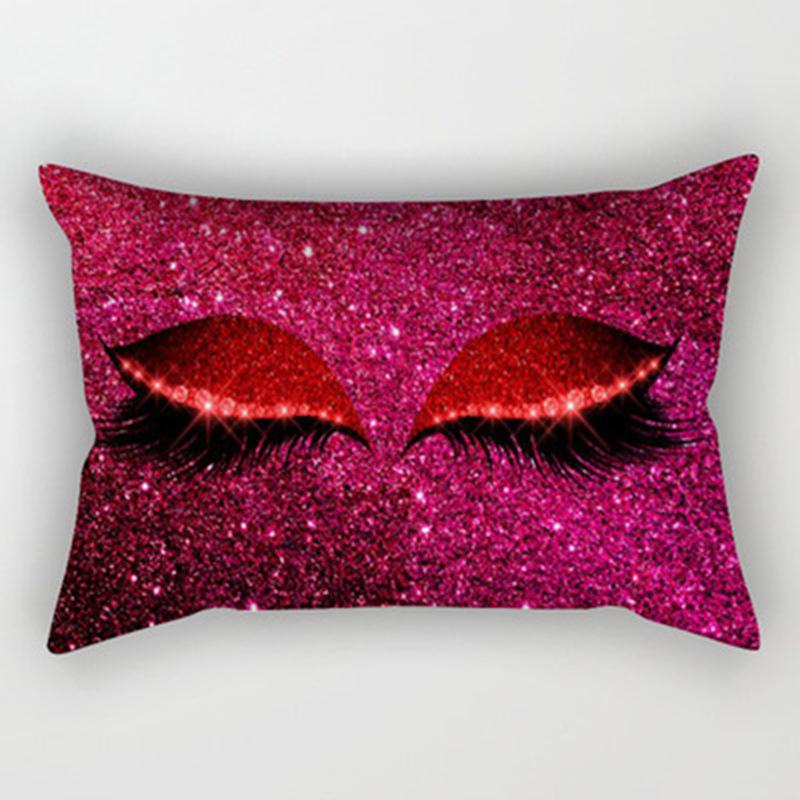 Eyelash Pillow Case European and American Fashion Sleep Waist Pillow Case Living Room Sofa Cushion Pillow Core