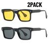 2PACK New Square Rivets Fashion UV400 Sunglasses Men Women Shades Vintage Trending Sunglasses Travel Outdoor Fishing Glasses