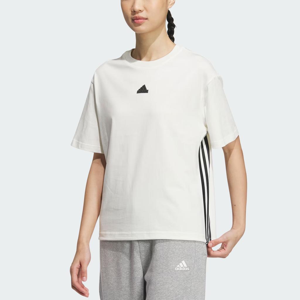 Adidas Dance Loose Cotton Casual Short Sleeve Round Neck T-Shirt Women Tops White JJ1093