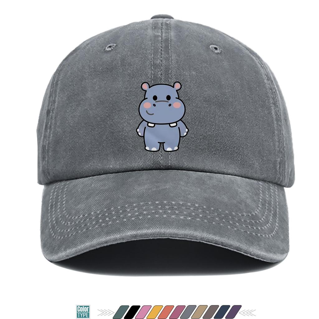 Pc Q Version Hippo Print Trucker Hat Comfortable And Breathable Stylish And Attractive Cartoon Game Classic Black Papa Hat