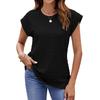 Spring Summer Solid Color Jacquard Solid Color Round Neck Short Sleeved T-shirt Top for Women Shirt