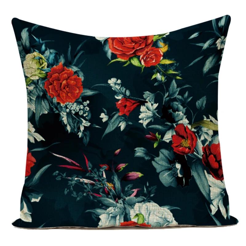 Polyester Tropical Plant Monstera Palm Leaf Cushion Cover Pillow Cover For Home Chair Sofa Decorative Throw Pillowcase