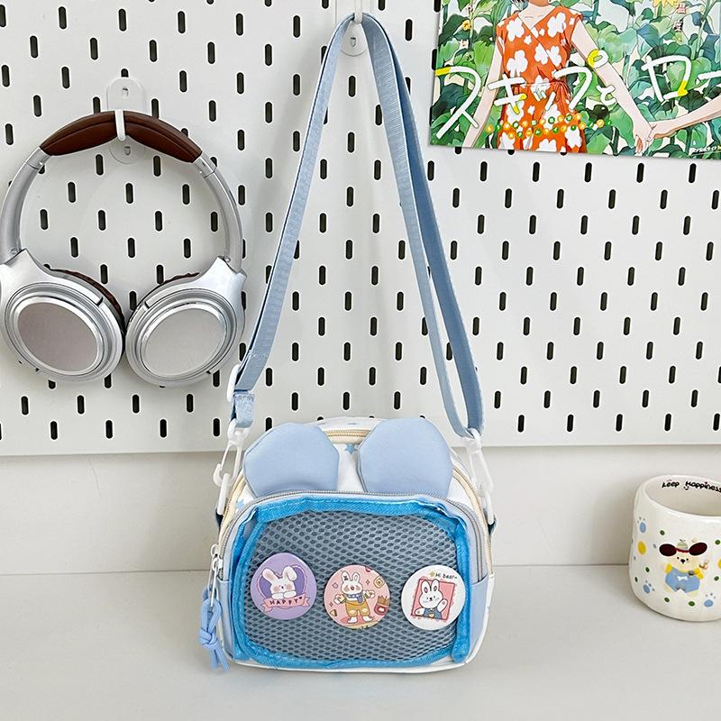 New Two-dimensional Yuan Girls Shoulder Messenger Bag Transparent Going Out To Play Large-capacity Mobile Phone Bag