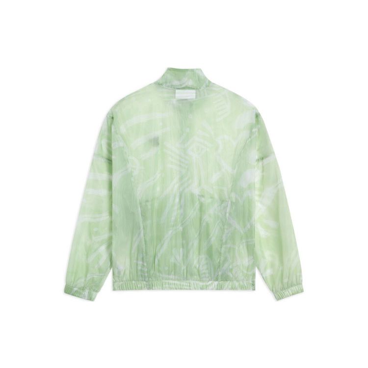 Li-Ning Tie-Dye Sports Trend Loose Casual Breathable Stand Collar Full Print Jacket Women Jacket Water-Green AFDS294-2