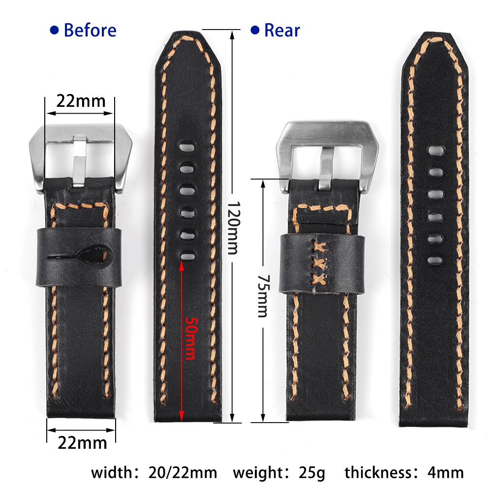Vintage Leather Watch Band 44mm 40mm 42mm 38mm Black Tan Cowhide Watch Strap Replacement for Smartwatch Wrist Bracelet Watches