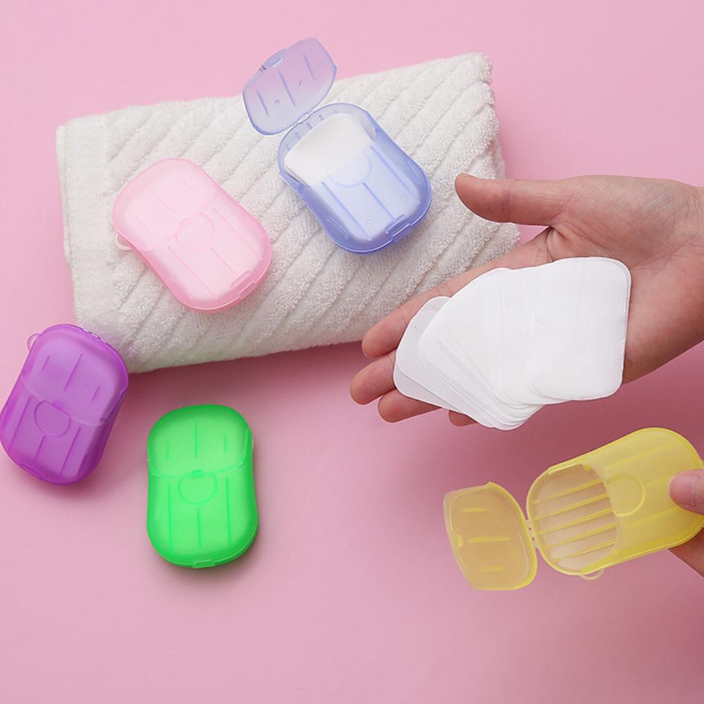Portable Mini Travel Soap Storage Box With Disposable Paper Soap Tablets Outdoor Travel Hiking Plastic Hand Soap Dispenser