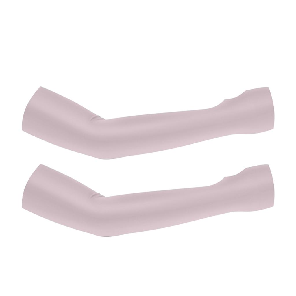 Arm Sleeves with Thumb Hole Sunscreen and Cooling for Women Men Summer Cycling Traveling Fishing Pink