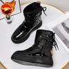 Winter Round Toe Fleece-Lined Women'S Snow Boots Platform Waterproof Ladies Shoes Lamb Chic And Elegant  Novelty Booties