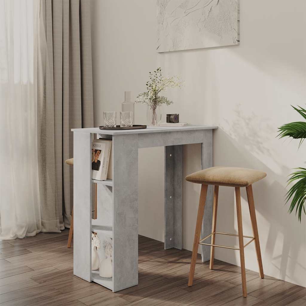Vidaxl Bar Table With Shelves, Concrete Gray, 102X50X103.5 Cm