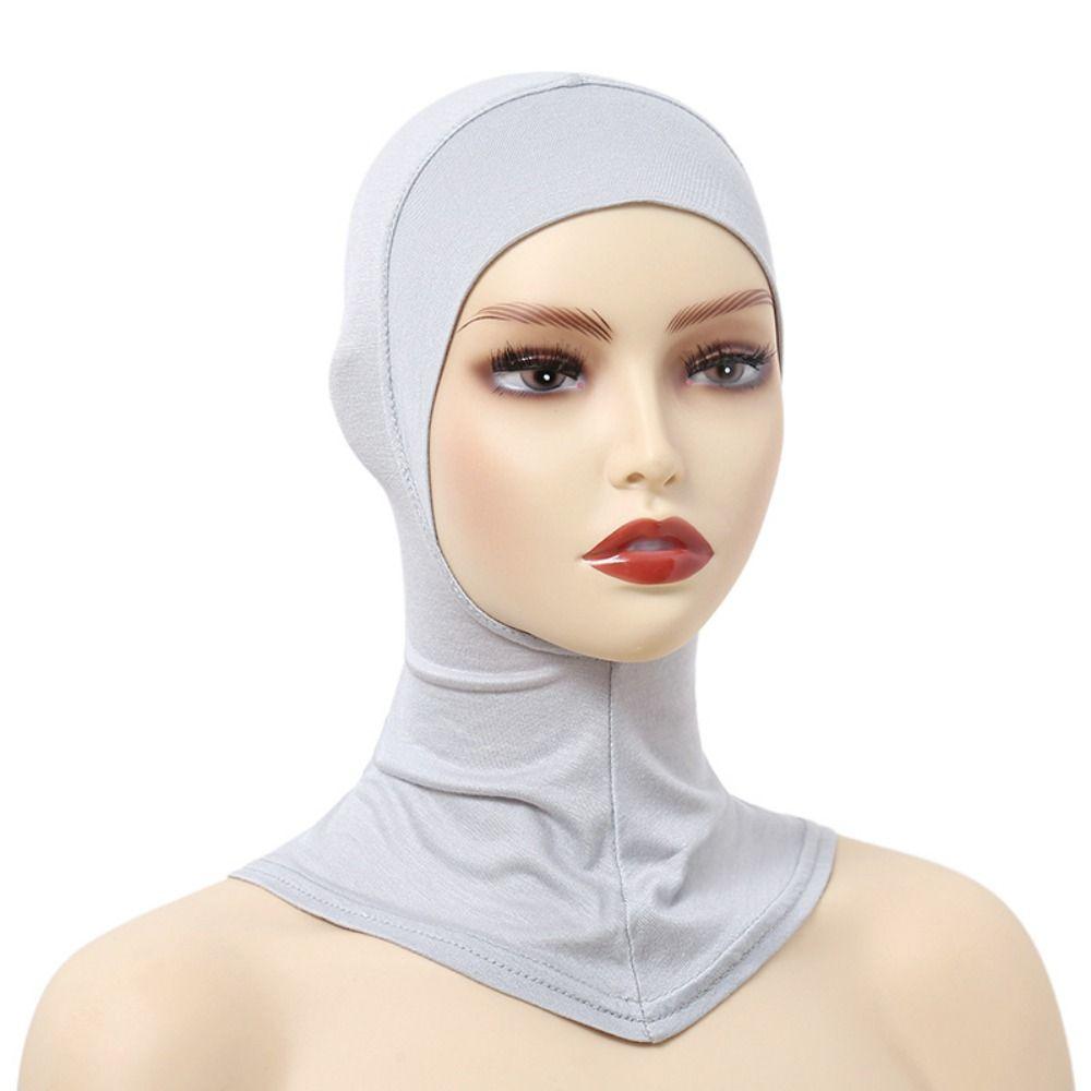 Stretchable Hijab Inners Caps 26 Colors Scarf Turbans Under Scarf Scarves  Appointment 12 # Light Grey