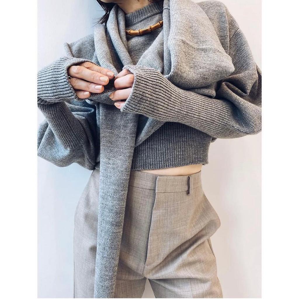 Used Plage Knit & Scarf Hoodie SET