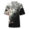 Women's Fashion Casual Lapel Short Sleeve Print Shirt Women's Button Up Tops