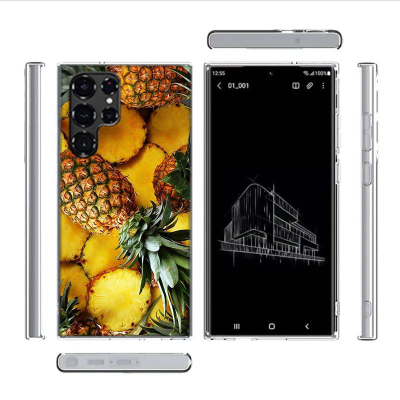 Harvest Pineapple Capa Phone Case For Samsung S26 Ultra S25 Edge Galaxy S23 S21 S20 S24 FE S22 S10 Plus Cover Clear TPU Shell Co