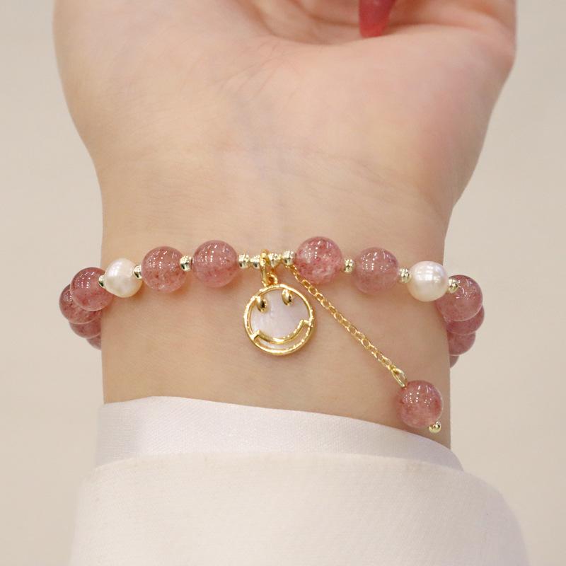 

Strawberry crystal bracelet Bangles Women Fashion Jewelry accessories Gift