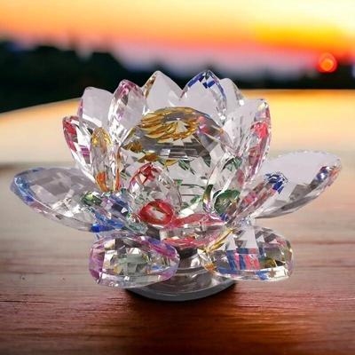 Wohnkultur Artikel Positive Energie fengshui Kristall Lotus Blume (8,5 x 8,5 x 5 cm)