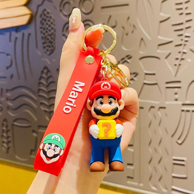 Cute Cartoon Super Mario Keychain Creative Pvc Car Pendant Wholesale Gift