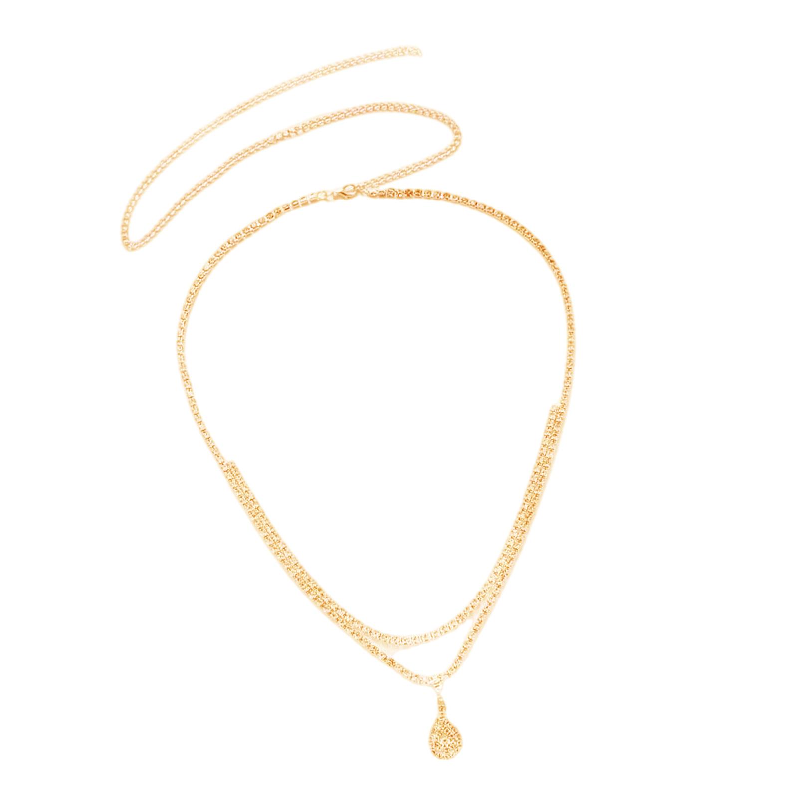 

Двухслойная подвеска-капля на талию, боди-украшение для женщин, для пляжной вечеринки, на каждый день, элегантный аксессуар золотой