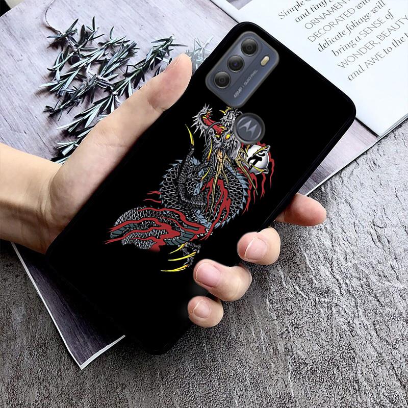 Handyhülle mit Aufschrift „Chinese Dragon Art“ für Motorola E7 Plus E32 E20 E40 Edge 20 Lite G22 G52 G20 G30 G100 G60 G50 G10 G Pure G Stylus