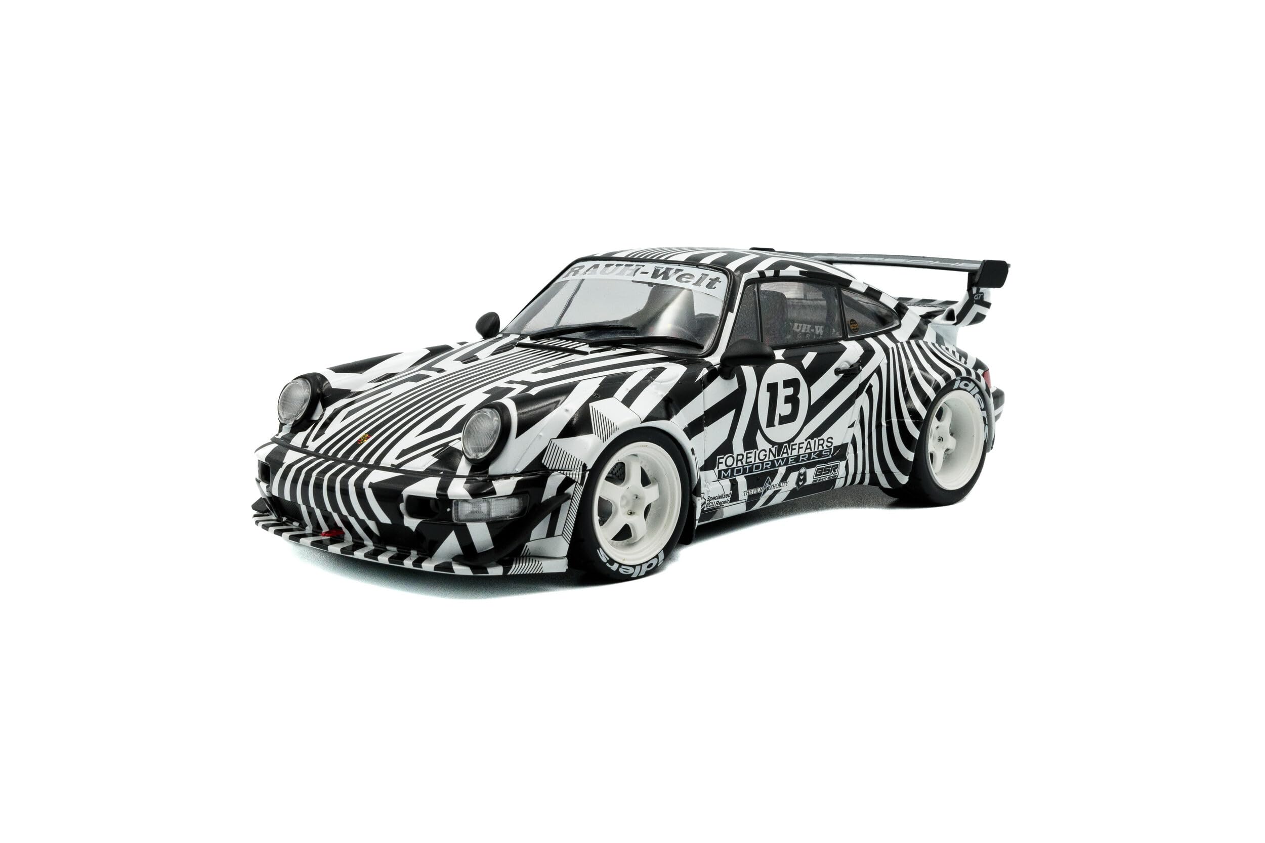 

Solid Porsche Mini Car 1/18 911 (964) RWB Rauh-Welt THE ZEBRA 2022