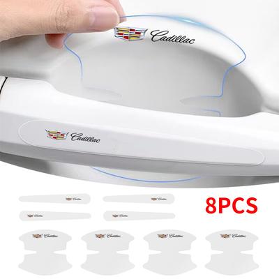 8Pcs Transparent Car Door Handle Bowl Decoration Badge Sticker for Escalade CTS CT5 XT5 XTS XLR BLS SLS STS SRX Deville