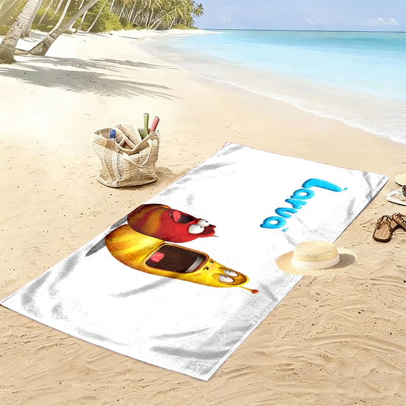Larva Print Beach Towel, Large Soft Quick Dry Towel for Beach Camping Swimming