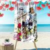Qu-Xiu Regular Cartoon Print 2D Flat Print Beach Towel, Large Soft Quick Dry Towel for Beach Camping SwimmingZSTJ0915342