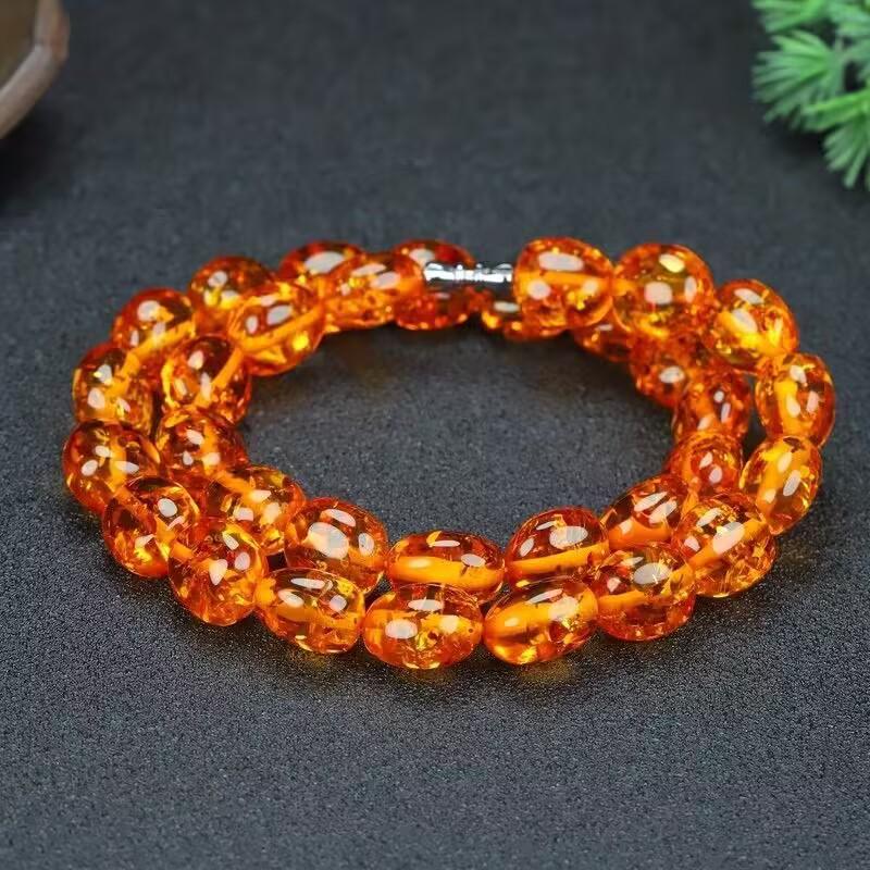 New Baltic Flower Amber Necklace - Natural Freeform Beads for Women