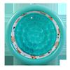 Children's Round Ocean Print Inflatable Swimming Pool and Fishing Play Toy, made of 18-gauge PVC.