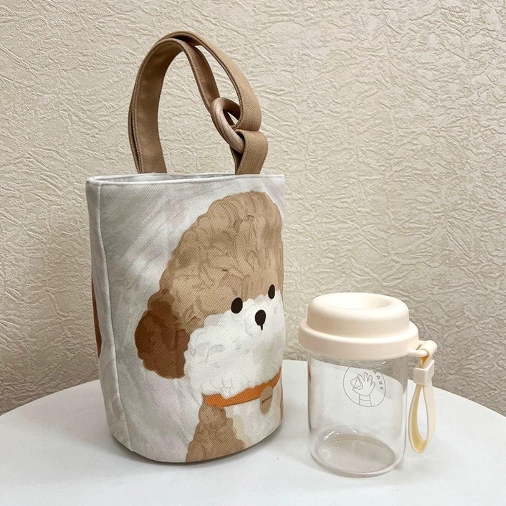 Large Capacity Canvas Handbag Puppy Mummy Bag Sweet Retro Bear Bucket Bag  Girls