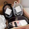 Mini Clear PVC Zipper Storage Bag with Keychain Loop for Earphones and Chargers