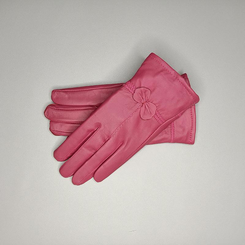 Gants en cuir pour femmes, couleur unie, gants de Protection chauds, accessoires d'extérieur, automne et hiver