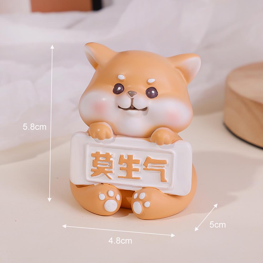 New Cute Creative Animal Decorations Shiba Inu Kitten Cartoon Ornaments Office Desktop Car Dashboard Mirror Resin Ornament