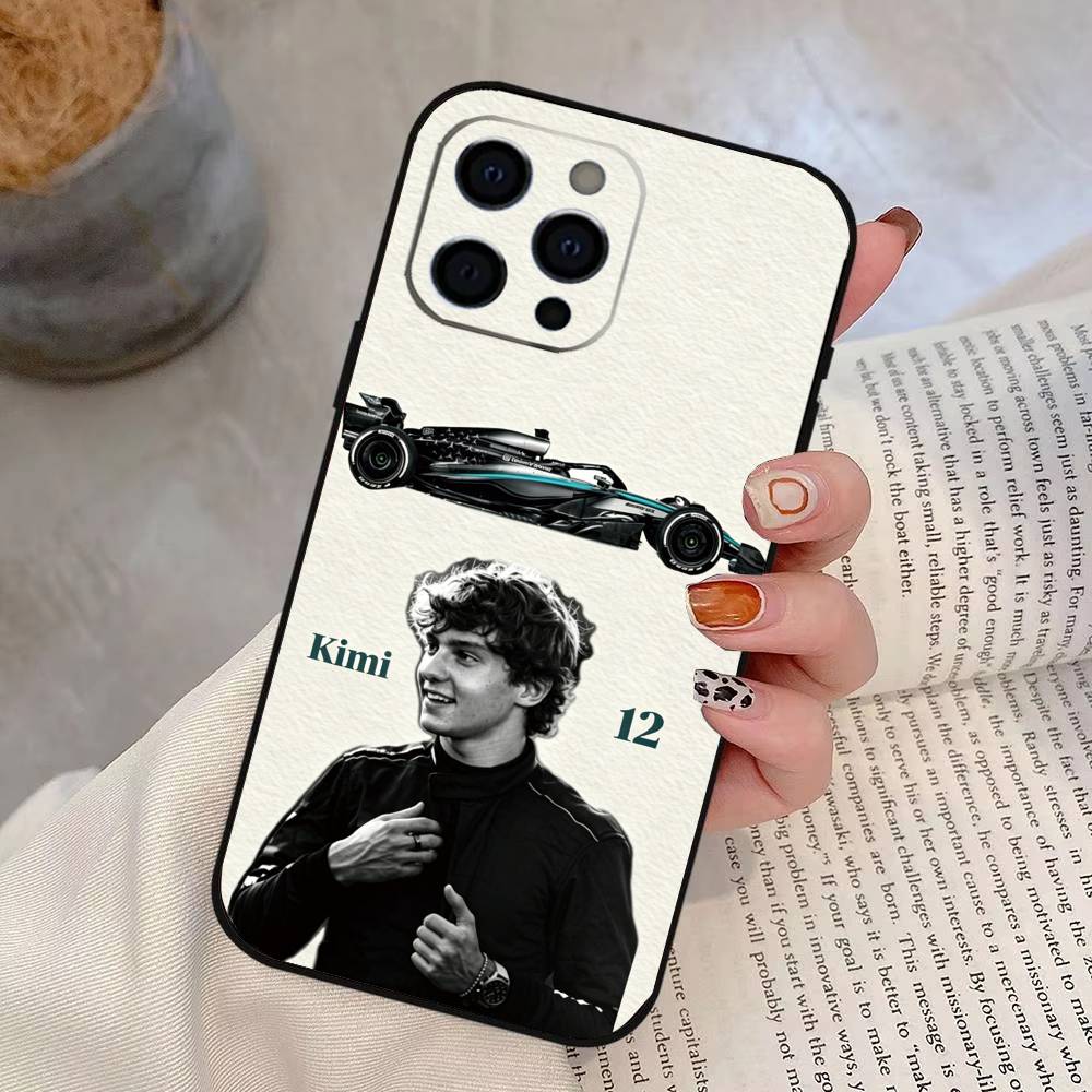 Driver K-Kimi A-Antonelli Phone Case For iPhone 17, 16,15,14,13,12,11 Plus,Pro Max, Others Soft Black Cover