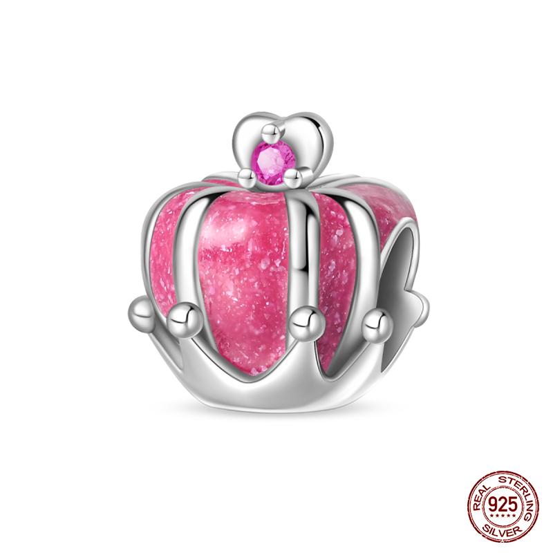 100% Copper Fashion Pink Princess Skirt Bag Lipstick Charms Beads Fit Qikaola Original Bracelets Diy Jewelry Gifts