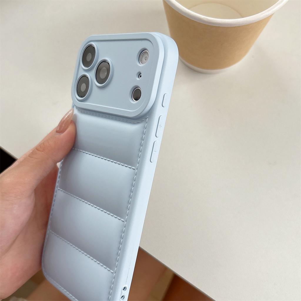 Giacca in piumino morbida Custodia in silicone per telefono per IPhone 17 Air 16E 16 15 14 13 12 11 Pro Max 16 Plus Cover protettiva antiurto per fotocamera