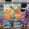 2D Flat, 1pc Vintage Pelican Aluminum Sign - 7.87*11.8 Inch Rustic Coastal Wall Art with Pre-Drilled Holes, Durable Aluminum Decor for Home, Cafe