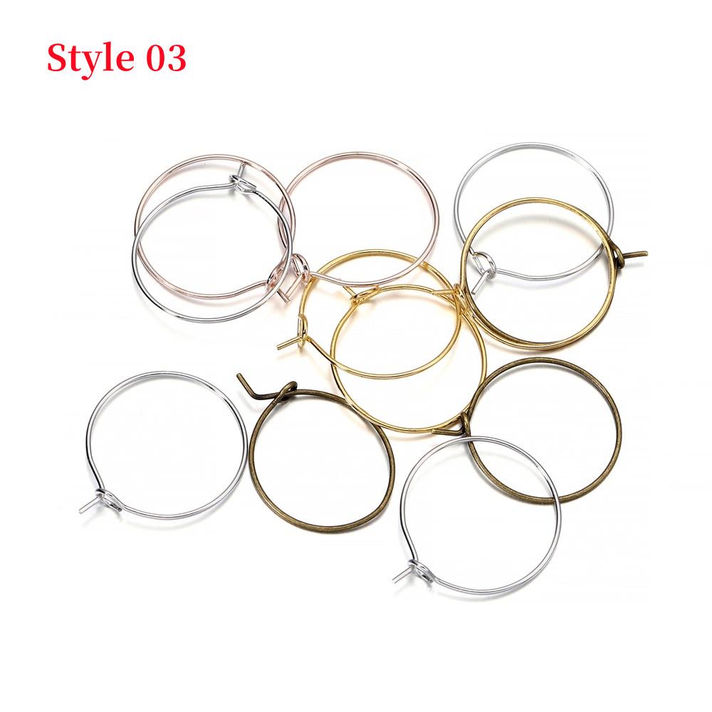 10-50pcs/lot 20 25 30 35 40 mm Hoops Earring Big Circle Hanging Earrings Findings For DIY Jewelry Making Accessories Supplies