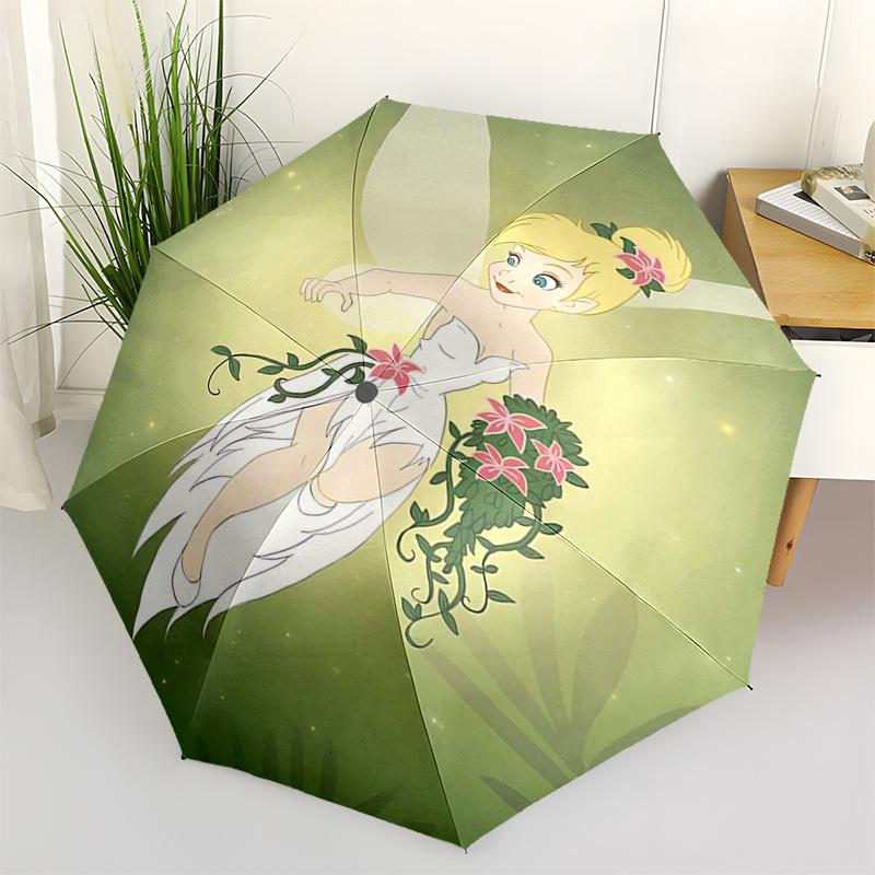 

Tinker bell Themed Travel Umbrella-8 Ribs Automatic Opening and Closing, Portable Folding Design, Compact and Stylish Umbrella