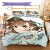 Scientific Railgun Pattern Bedding Quilt Set Quilt Cover Pillowcase Home Decoration Birthday Gift (1 * duvet cover + 2 * pillowcase, without core)