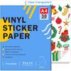 Premium Printable Clear Vinyl Sticker Paper for Inkjet Printers,30 Sheets Transparent Paper of A4 Size(297 X 210mm) DIY Personalized Self-Adhesive