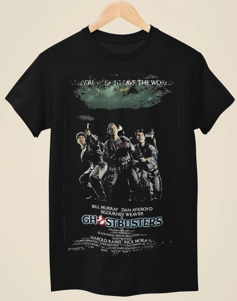 Ghostbusters Movie Poster Inspired Unisex Black TShirt S