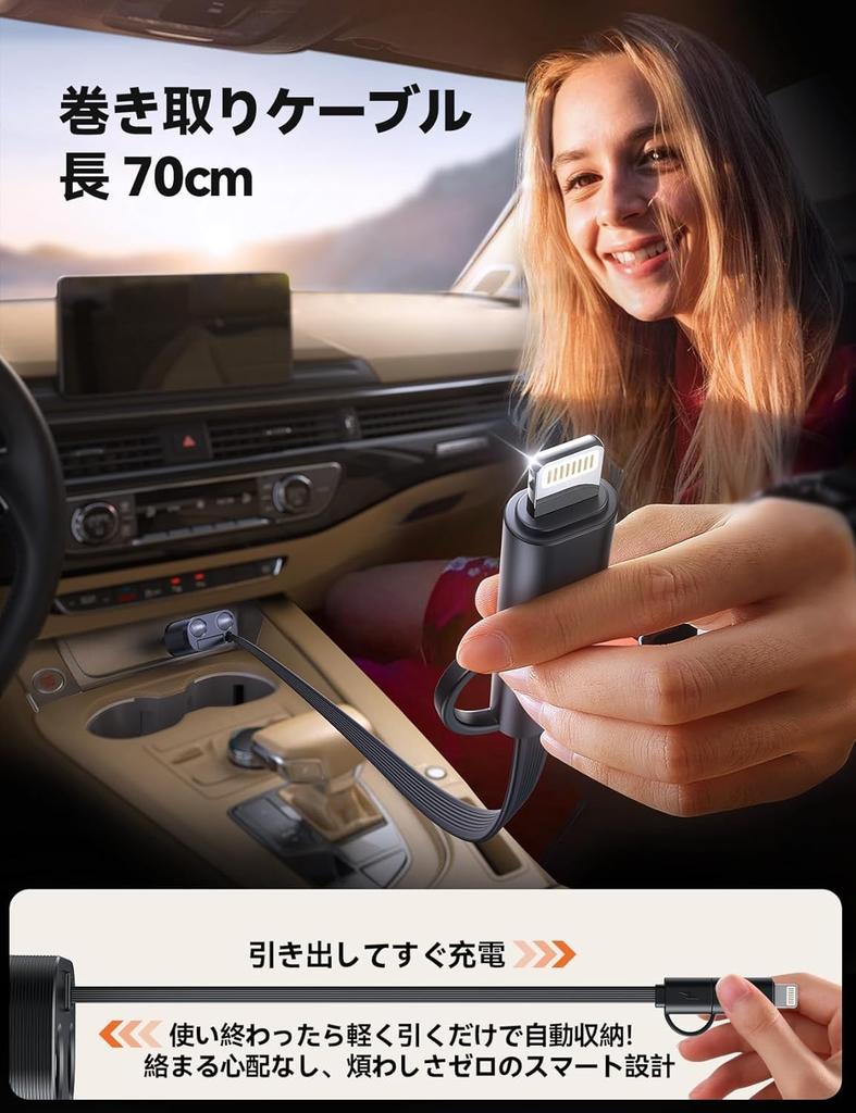 JOYROOM 5-in-1 Cigarette Lighter Socket, 140W (Industry's First! Extension Socket + Retractable Charging Cable)