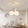 Cream Wind Cartoon Balloon Small Bear Children's Room Chandelier For Bedroom Children's  Living Room Study Room Pendant Lamp