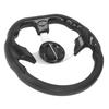 13in Steering Wheel Black PU Leather Racing Style Comfortable Grip Modification Steering Wheel Replacement for Car