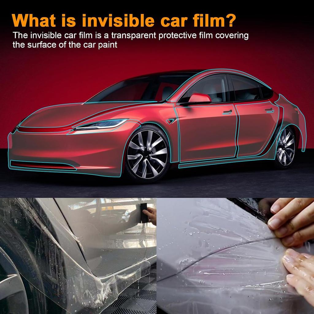 (6Pcs - 1 Set Front and Rear Door Angles Precut PPF for Tesla Model Y 2020-2025 (Not for Juniper) Gloss Clear 8.5mil TPU Car Paint Protective Film