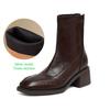Krazing Pot Microfiber Winter Square Toe Modern Size 33 Boots Size 43 Zipper Fashion Ankle Boots