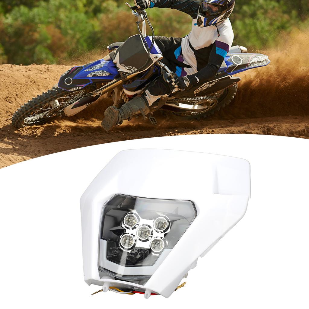 12V Off Road Motorcycle Headlights High Brightness LED Headlamp with Fairing for Dirt Bike Light Modification