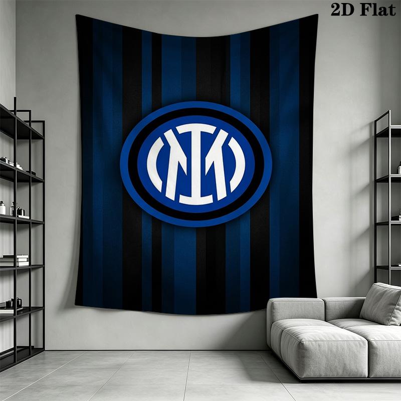 Inter Milan Logo Wallpaper Threepiece Set 1 Duvet Cover 2 Pillowcase Without Core Soft And Comfortable Bedding Set Christmas Birthday Gift