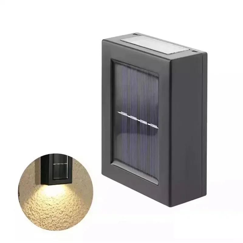 Spoturi solare sus-jos de exterior, Lampă de perete impermeabilă alimentată solar, Lumină decorativă cu lumina soarelui pentru grădină, terasă, curte, alei, peisaj stradal